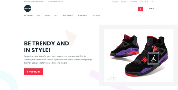 обувной магазин электронная коммерция чистый шаблон opencart