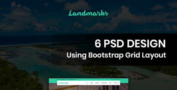 PSD шаблон на тему путешествия