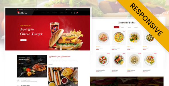 шаблон opencart ресторанного магазина