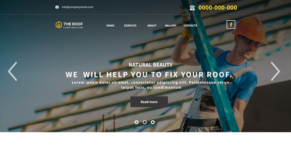 PSD шаблон на тему кровельная компания