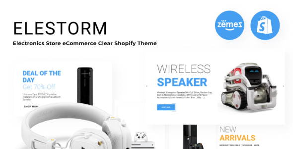 магазин электроники электронная коммерция clear shopify тема