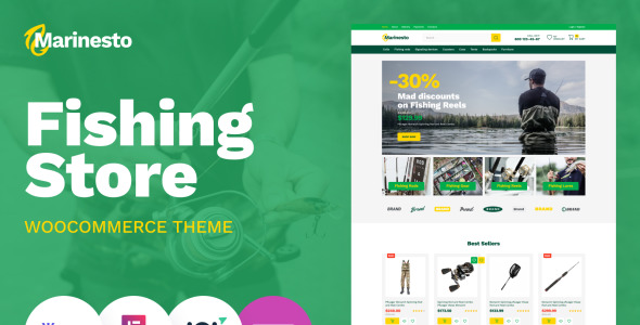 fishing ecommerce classic elementor woocommerce theme