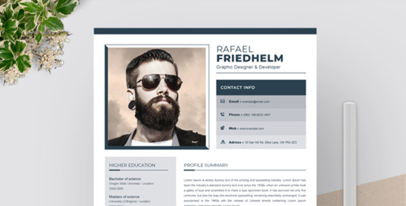 Адаптивный Резюме на тему графика