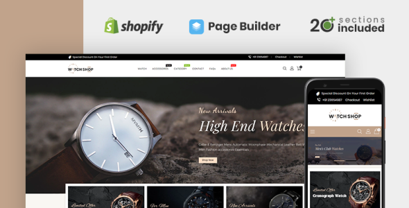 watch store shopify тема