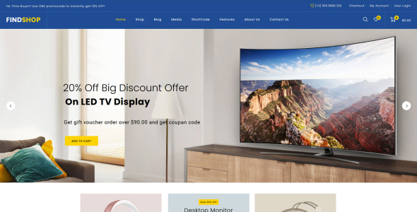 мега магазин woocommerce тема