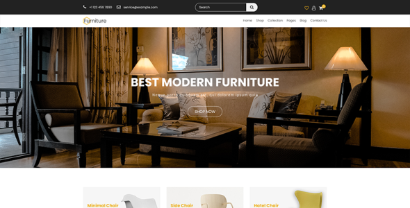 Адаптивный PSD шаблон на тему мебель