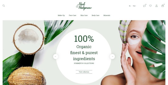 магазин органической косметики bootstrap clean ecommerce prestashop theme