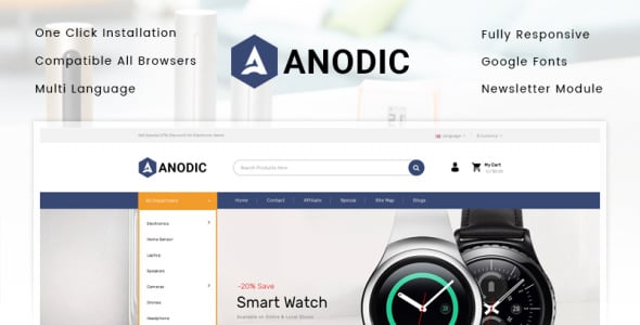 шаблон opencart магазина электроники