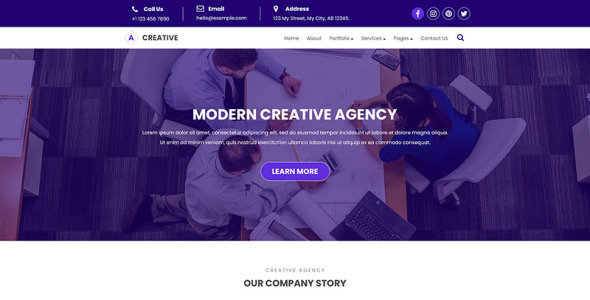 Адаптивный PSD шаблон на тему офис