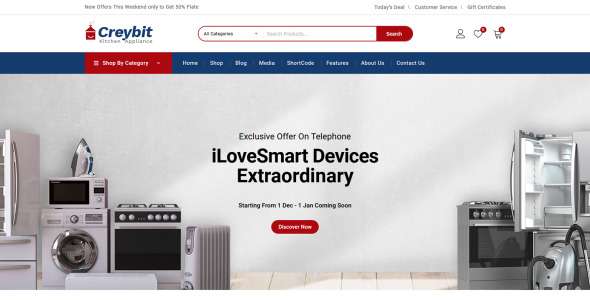 бытовая техника woocommerce тема