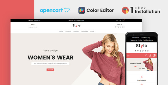 стиль мода шаблон opencart