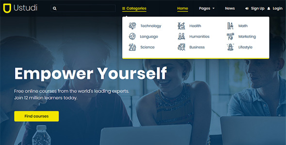 онлайн курсы образование и университет wordpress тема