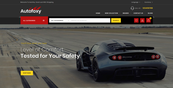 шаблон магазина автозапчастей opencart