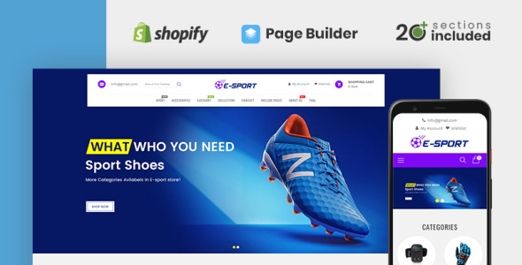 киберспорт спортивный магазин shopify тема