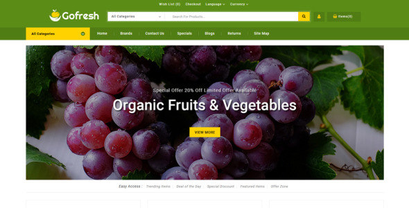 шаблон продуктового магазина opencart