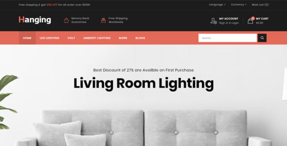Lighting Store OpenCart Template