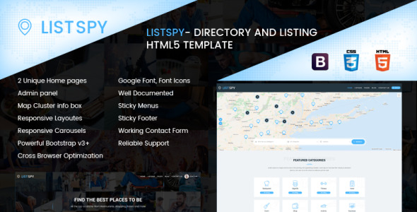 каталог и списки шаблон веб-сайта