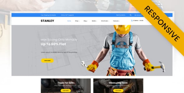инструменты хозяйственный магазин тема woocommerce