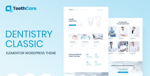 стоматология классическая тема wordpress elementor