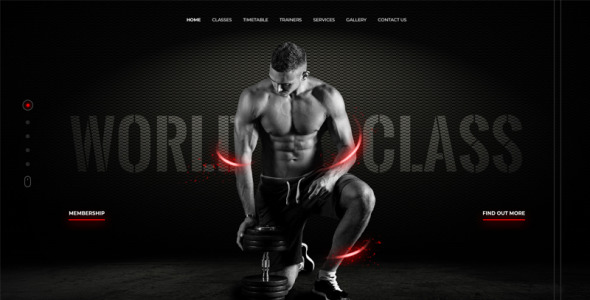 PSD шаблон на тему фитнес