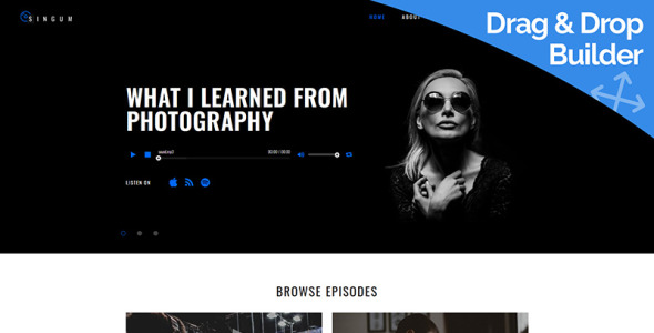шаблон podcaster moto cms 3