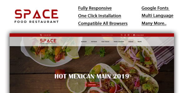 ресторан еды шаблон opencart