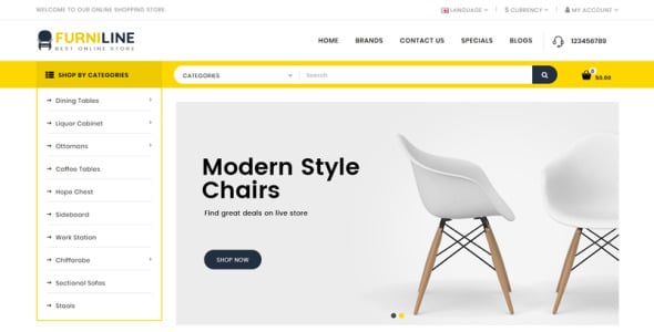 домашний декор магазин шаблон opencart