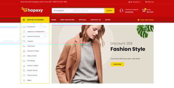 шаблон opencart мегашопа