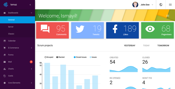 material design angularjs admin template