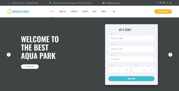 парк развлечений творческий многостраничный html шаблон сайта