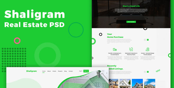 PSD шаблон на тему агентство недвижимости