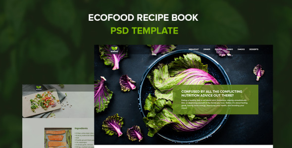 Адаптивный PSD шаблон на тему кулинария