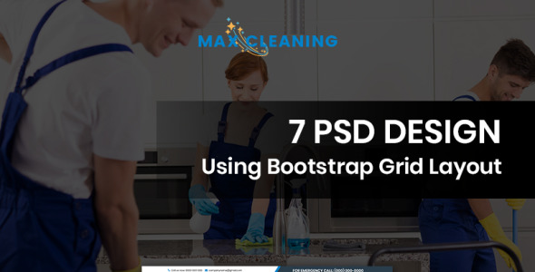 PSD шаблон на тему клининговая компания