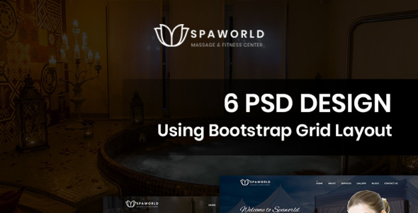 PSD шаблон на тему товары для спа