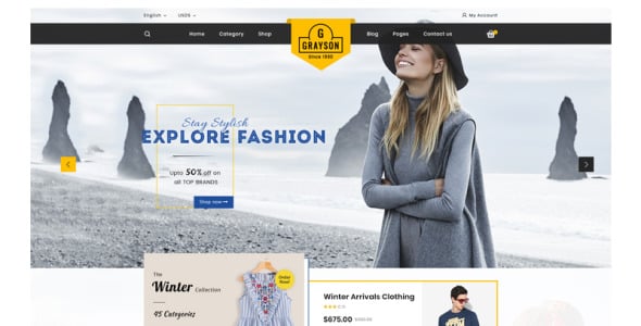 Gray_fashion OpenCart Template