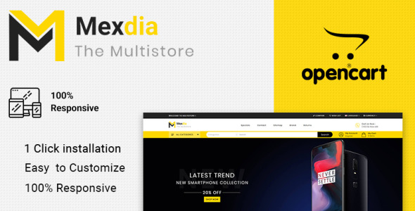 универсальный шаблон opencart mexdia