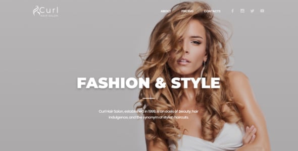 парикмахерская элегантный html шаблон целевой страницы