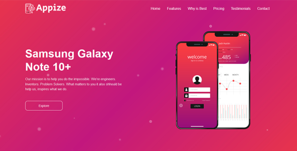 шаблон целевой страницы приложения