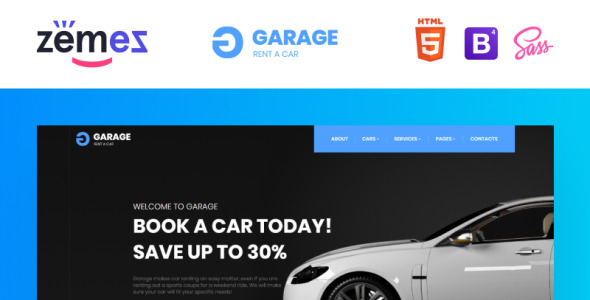 прокат автомобилей классический адаптивный шаблон сайта