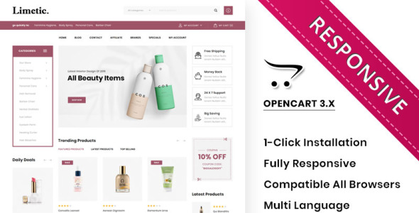 шаблон opencart косметического магазина