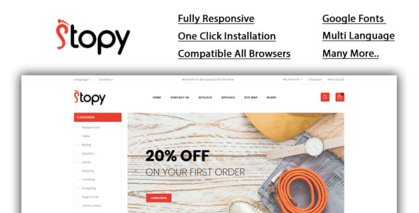 шаблон opencart магазина обуви