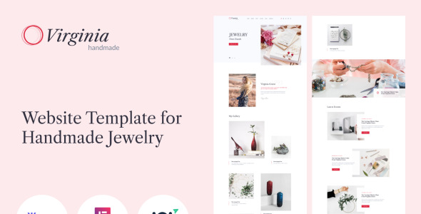 шаблон сайта для ювелирных изделий ручной работы с темой elementor builder wordpress