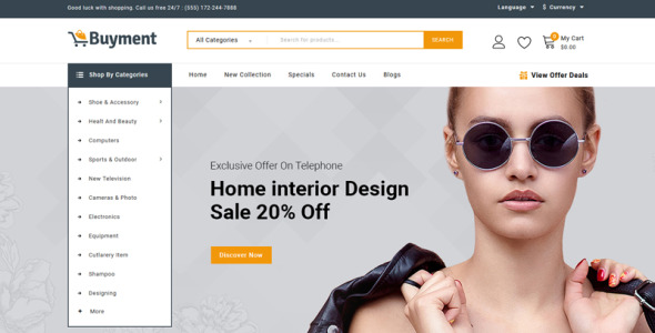 мега магазин шаблон opencart