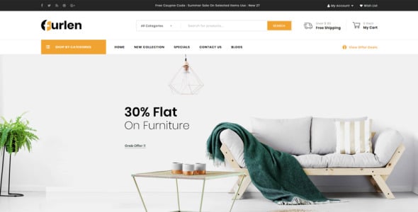 шаблон магазина домашнего декора opencart