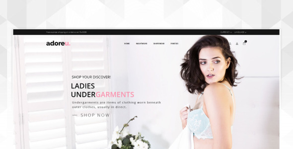 шаблон opencart магазина нижнего белья