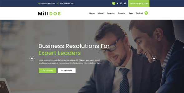 Адаптивный PSD шаблон на тему консалтинг