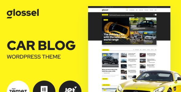 шаблон сайта автомобильного блога на основе темы wordpress elementor