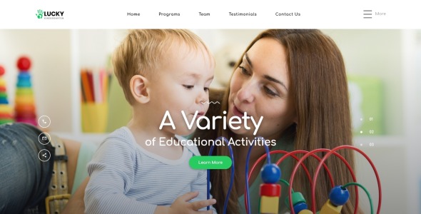 детский сад чистый html шаблон целевой страницы