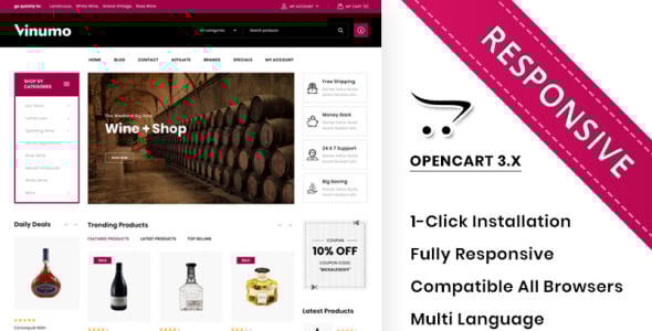 шаблон винного магазина opencart