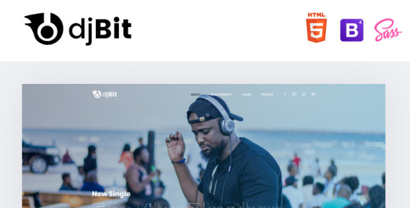 dj modern html landing page template